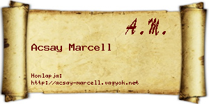 Acsay Marcell névjegykártya