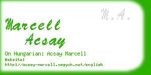 marcell acsay business card